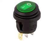 Выключатель OFF-ON KCD1-201 (SB040) neon 6A/250V 3c -зелёный-